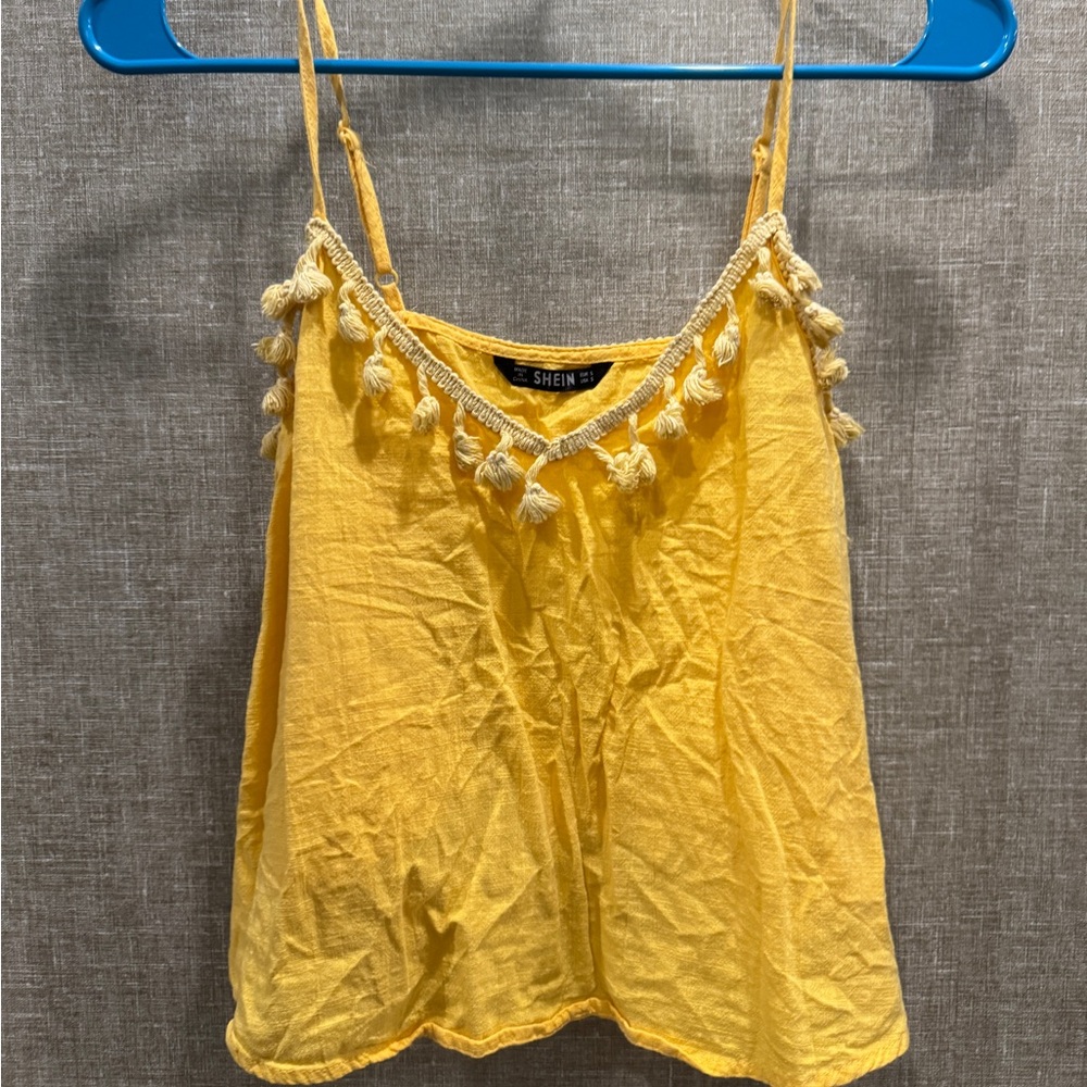 SHEIN Gold Embellished Crop Camisole